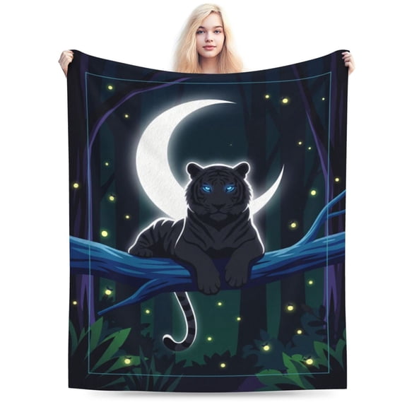 White Tiger Blanket Soft Cozy Lightweight Flannel Throw Blanket for Couch, Bed, Travel, Outdoor 50x40