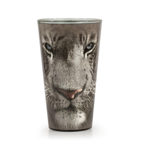 Just Funky White Tiger Collectible Animal Print Glass | White Tiger 16-Ounce Pint Glass