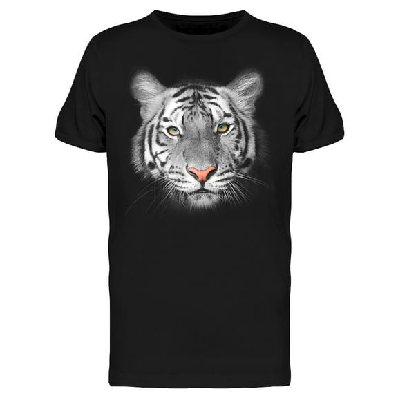 White Tiger Design Pink Nose T-Shirt Men -Image by Shutterstock, Male Large