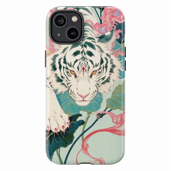 White Tiger Fantasy Phone Case – Mystical Jungle-Inspired Design, Cool Protective Case for Animal Lovers, Compatible with iPhone 16 15 14 13 12 11 Pro Max