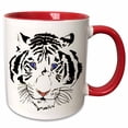 thumbnail image 1 of 3drose, White Tiger Is a Picture Created by Using Graphic Art Programs, 11oz Two-tone Red Mug, 1 of 6