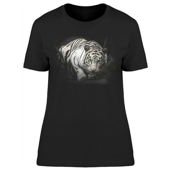 White Tiger On Rock T-Shirt Women -Image by Shutterstock, Female 3X-Large