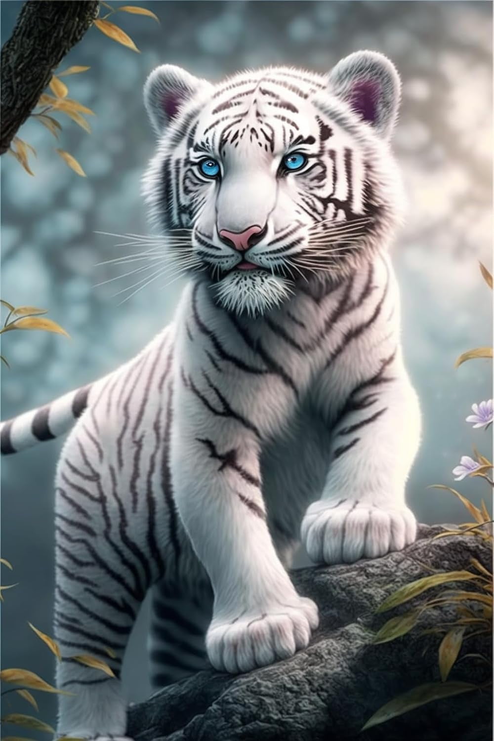 White Tiger Puzzles for Adults 500 Pieces，Relaxing Entertainment Decor ...