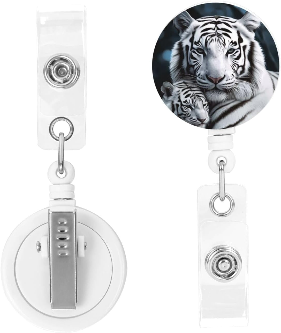 Cute Badge Reels With Alligator Clip - Retractable ID Card Holder For Nurses, Doctors, Office (Black Clip)