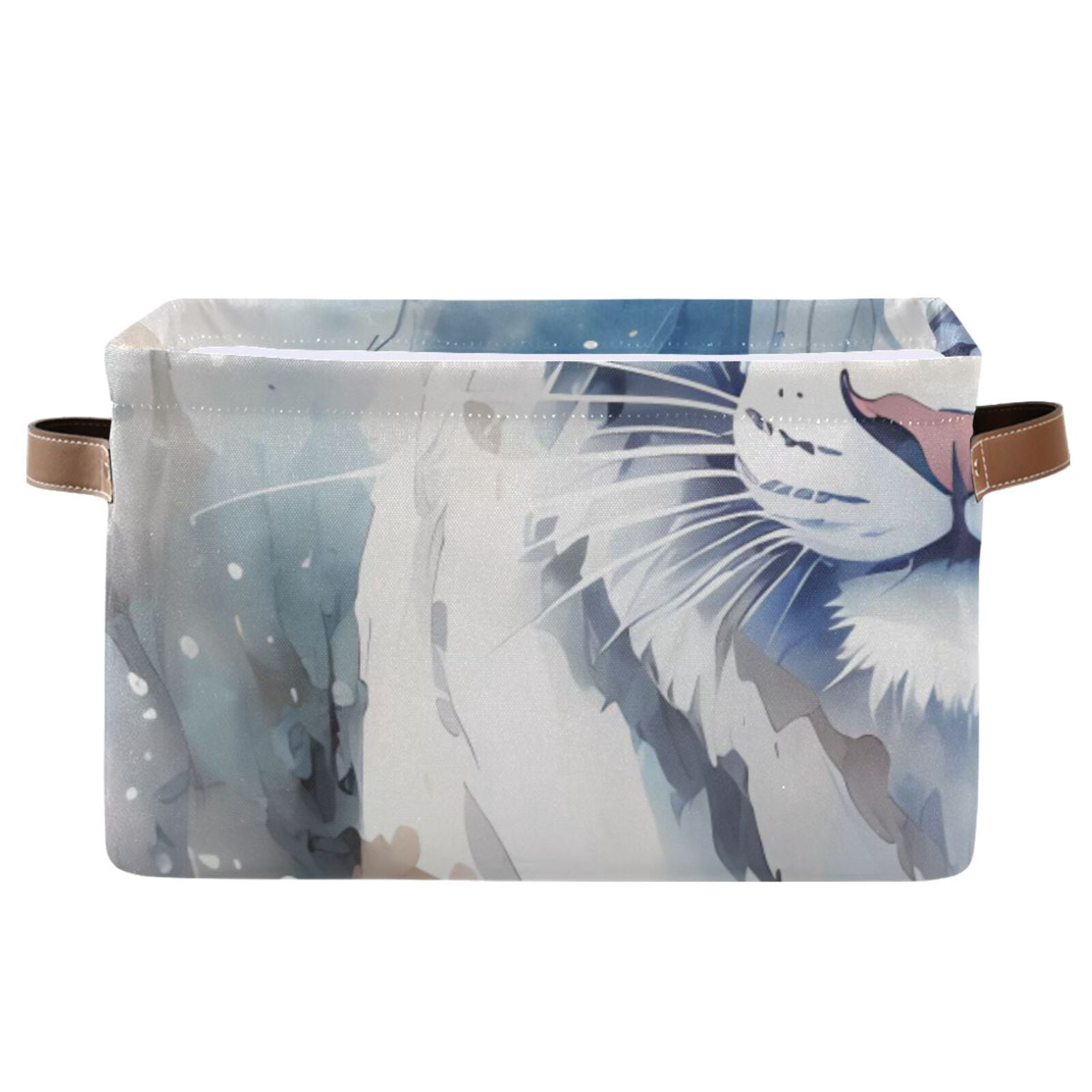 White Tiger Storage Bins Baskets With Handles Storage Box Clothes ...