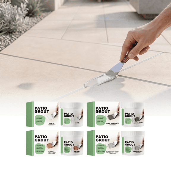 White Tile Grout, Tile Joint Filler, Tile Gap Filler, Grout Repair Kit, Mildew Resistant White Formula for Patio Tile, Stone Tile, Concrete Gaps, Simple Smooth Application, Long