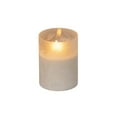 thumbnail image 1 of White Timer Candle - 4" Frosted Glass Pillar 3D Flame - Ragon House, 1 of 1