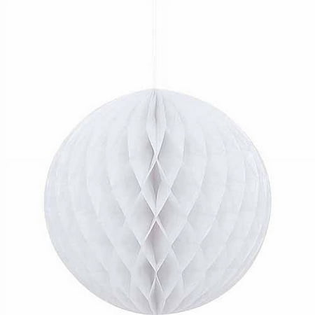 Tissue Paper Honeycomb Ball, 8 in, White, 1ct