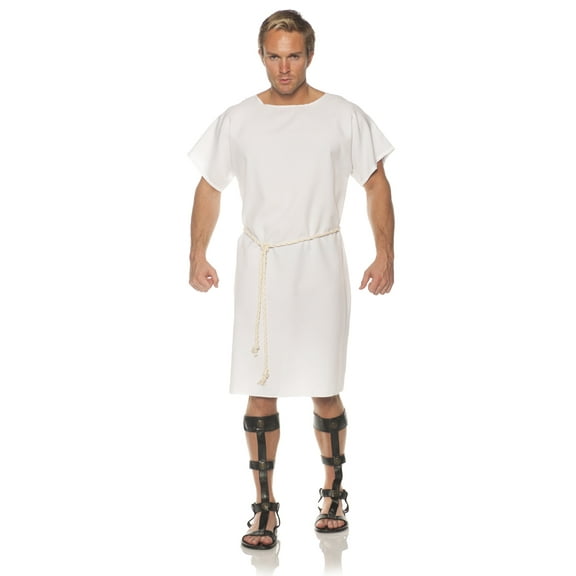 White Toga Mens Adult Greek Roman Soldier Halloween Costume-Xxl