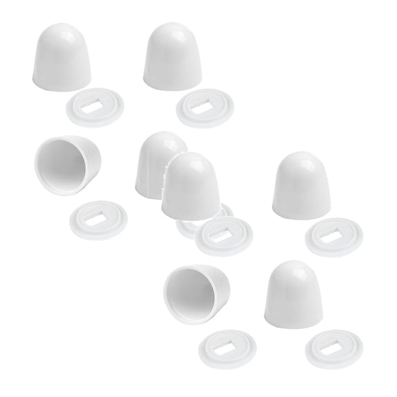 White Toilet Bolt Caps, Heavy Duty Toilet Bolt Covers Are Suitable for A Variety of Toilet Floor Bolts, Effectively Hides Bathroom Installation Marks, 8 Pcs, 1.45x1.43"
