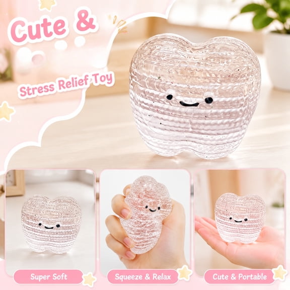 White Tooth Squishy,Slow Rising Squishing ,tooth Squishies Stress, Simulation Teeth Office Desk Accessory
