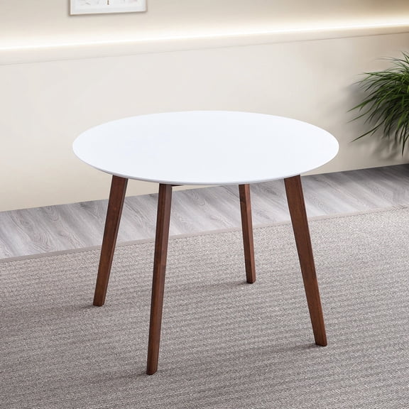 White Top, Oval Table, Solid Wood Base - Reliable for Family Dining