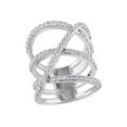 thumbnail image 1 of White Topaz 2 2/5 Carat (Ctw) Crossover Split Shank Ring In Sterling Silver for Women, 1 of 4