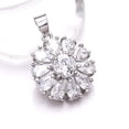 thumbnail image 1 of White Topaz 925 Silver Platinum Plated Flower Pendant 0.90" P7895, Topaz Pendant, Gift For Her, Round Pendant, White Pendant, 1 of 2