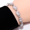 thumbnail image 1 of White Topaz, CZ 925 Sterling Silver Adjustable Bracelet 7-8" B131231, 1 of 6