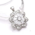 thumbnail image 1 of White Topaz, Cubic Zirconia 925 Silver Platinum Plated Pendant 1.00" P80016, Topaz Pendant, Gift For Her, Marquish Pendant, White Pendant, 1 of 2
