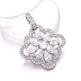 thumbnail image 1 of White Topaz, Cubic Zirconia 925 Silver Platinum Plated Pendant 1.30" P79711, Topaz Pendant, Gift For Her, Oval Pendant, White Pendant, 1 of 2