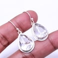 thumbnail image 1 of White Topaz Designer Handmade 925 Silver Plated Earring 1.33", White White Topaz Earring E_9182_367_12, 1 of 2