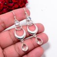 thumbnail image 1 of White Topaz Gemstone 925 Sterling Silver Chandelier Earring 2.26" E100353, Christmas Gift, 1 of 4