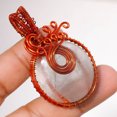 thumbnail image 1 of White Topaz Gemstone Gift Wire Wrapped Handcrafted Pendant Copper 2.30" SA 1497, 1 of 2