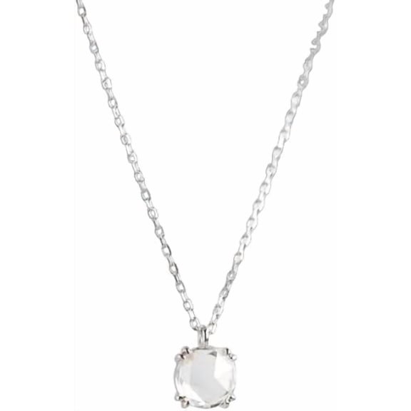 White Topaz Gemstone Pendant Necklace, AAA Natural White Topaz Necklace, White Topaz Necklace, November Birthstone, Womens Pendant Necklace, 925 Sterling Silver Necklace, Gold Micron Plated Necklace