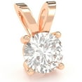 thumbnail image 1 of White Topaz Solitaire Pendant In 14k Rose Gold, 1 of 4