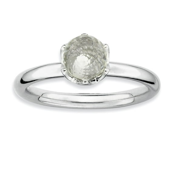 White Topaz Sterling Silver Briolette Ring