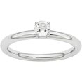 thumbnail image 1 of White Topaz Sterling Silver Rhodium Ring, 1 of 6