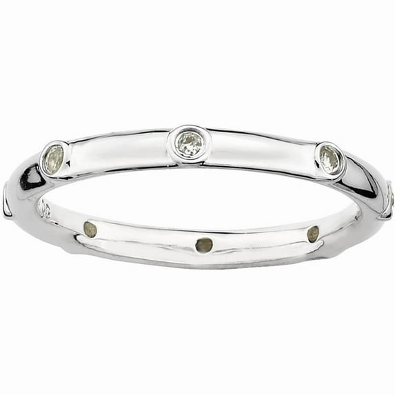 White Topaz Sterling Silver Ring