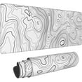 thumbnail image 1 of White Topographic Map Large Gaming Mouse Pad, Extended Big Keyboard Mouse Mat, Long Computer Gaming Mousepad for Home Office Work Desk Stitched Eges Non-Slip Base Mouse Pads Mat, 1 of 6