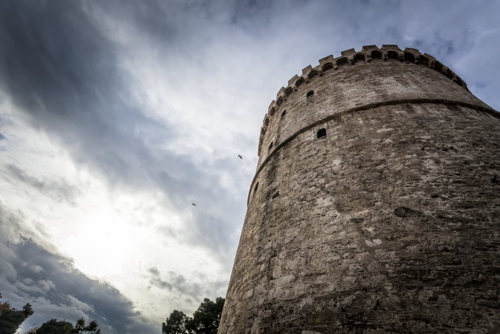 White Tower of Thessaloniki Thessaloniki Greece Canvas Art - Reynold Mainse Design Pics (19 x 12)