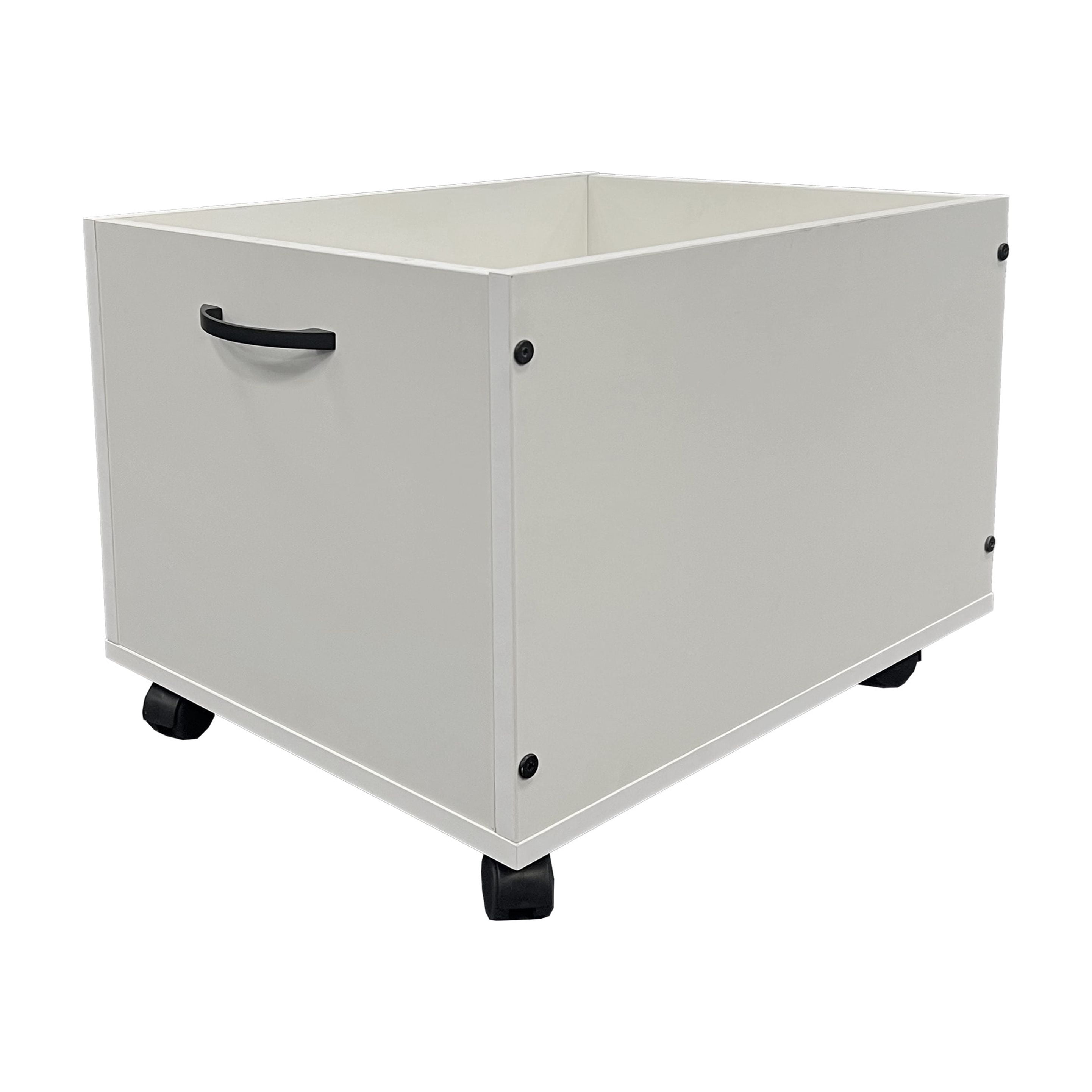 White Toy Box with Wheels (Set Of 2),White Solid Wood+Mdf Furniture Youth Kids Baby Furniture