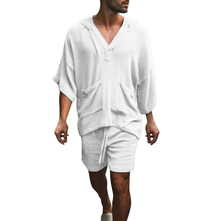 White Track Suits For Men Set Mens Spring Summer Casual Hawaii
