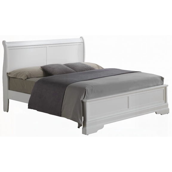 White Traditional Bed for a Customized Setup with Required Assembly