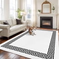 thumbnail image 1 of White Traditional Large Area Rugs 6x9 ft Greek Key Meander Border Square Geometric Washable Rug Non Slip Indoor Carpet Absorbent Floor Mat for Living Room Bedroom Dining Room, 1 of 9