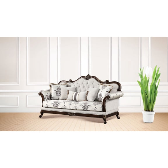 White Traditional Living Room Sofa | Fits Primary Living Area | Provides a Classic Aesthetic