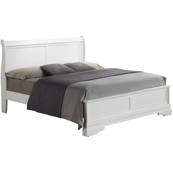 White Traditional Queen Bed - 87'd X 67'w 44'h Build Size Bedstead Construction