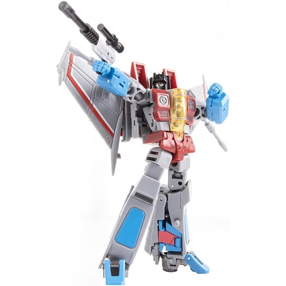 White Transformable JetRobot Collectible Action Figure, 7.5 Inch Scale Display Model