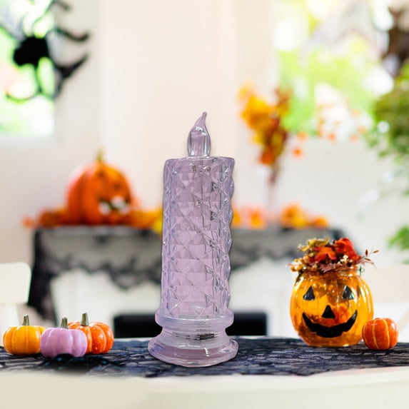 White Transparent LED Electronic Candles - 1 Pack Battery Operated Flameless Decorative Candle for Christmas, Bedroom & Dinner (Remote Control)