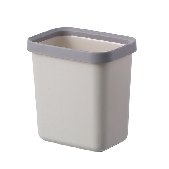 White Trash Can without Lid, Household Kitchen and Bathroom Basket with Pressure Ring, Durable and Convenient Trash Bin for Home Use, Compact and Stylish Waste Container for Kitchen and Toilet