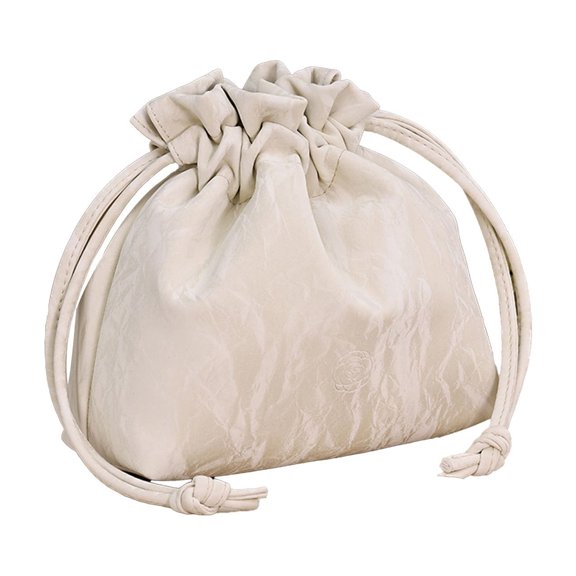 White Drawstring Makeup Bag Large Capacity Portable Storage Pouch Travel Toiletry Bag