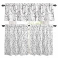 thumbnail image 1 of White Tree Branch Kitchen Curtains Valances and Tiers Set of 3 Retro Classic Art White Black Tree Branches Flower Tier Curtains and Valance with Rod Pocket for Small Windows, 27.5"x36", 1 of 9