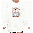 thumbnail image 1 of Frosty Snowflake Cafe Print Sweatshirt White Graphic Sweatshirt S-5XL Retro Christmas Tops Round-neck pure cotton sweatshirt, 1 of 5