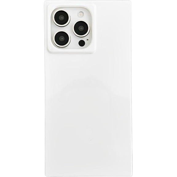 White Trendy Phone Case for iPhone 14 Pro 6.1inch,Luxury Glossy  Edge Enhanced Shockproof One Piece Slim Cover for iPhone 14pro 6.1"