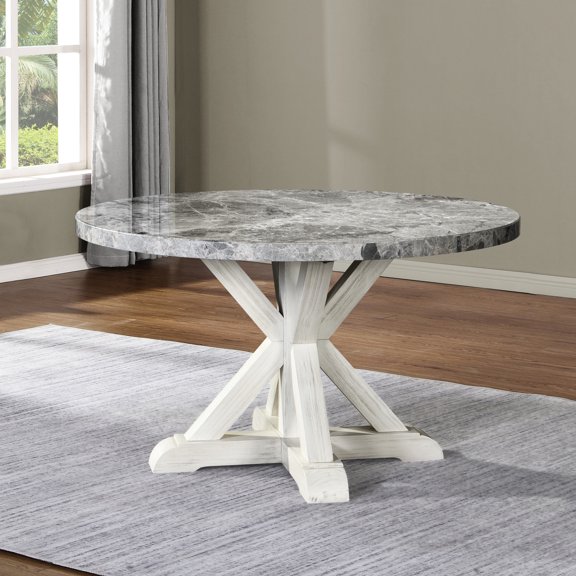 White Trestle Structure - Can Seat Six - Social Dining - Neutral Decor Match