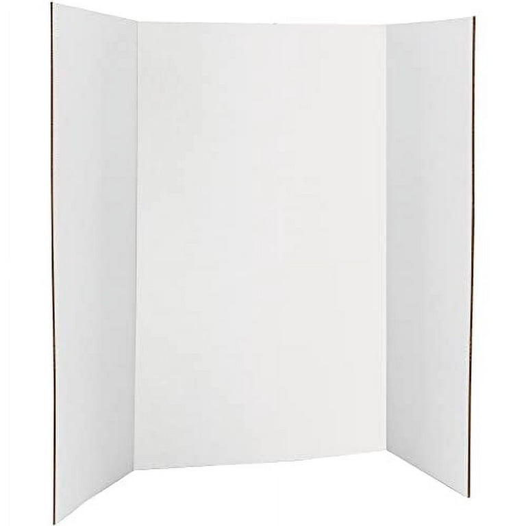 Colarr 12 Pieces 40 x 28 Inch Trifold Presentation Board White Display  Foldable Poster Board Trifold Science Fair Cardboard Board for School  Project Memorial Photo Collage Study Cubicle Background