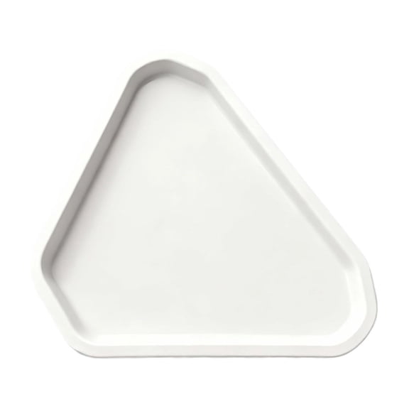 White Triangular Thickened Plastic Tray With Heat-Resistant Material, Non-Slip Base And Matte Finish For Food Serving, Tableware Display And Restaurant Use, 15.75X11.65In