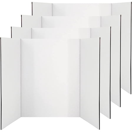 White Trifold Presentation Board 36" x 48" Display Exhibition Board Lightweight and Portable with Smooth Surface Great for Business presentations (Pack of 24) - by EnjinZZ