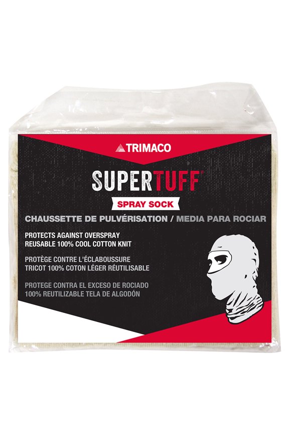 One-Size Trimaco 09304 White SuperTuff Stretchable Cotton Spray Sock, 1-Pack