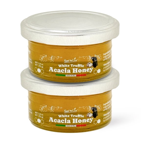 White Truffle Acacia Honey, 70gr Perfect Pairing for Cheese (Pack of 2) - by Food To Live